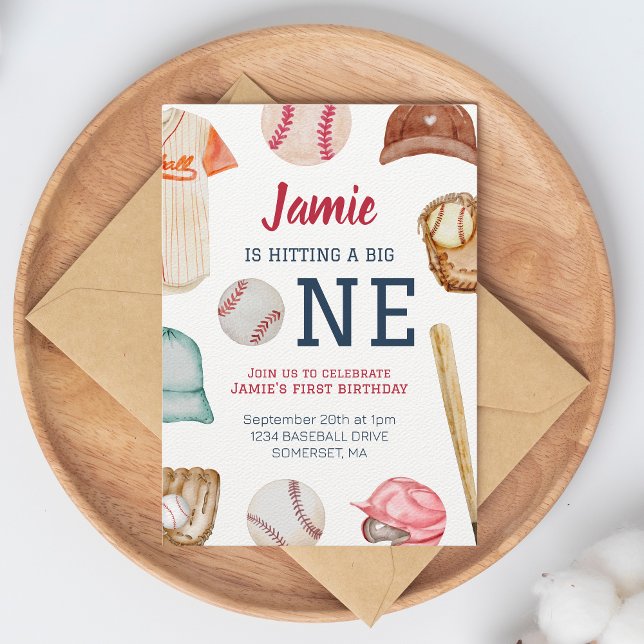 Invitation Baseball Big One Boy 1er Anniversaire (Créateur téléchargé)