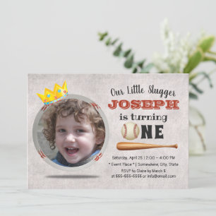 Invitation Baseball Boy Custom Photo 1er Anniversaire