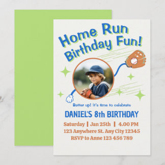 Invitation Baseball d'anniversaire Home Run pour les enfants