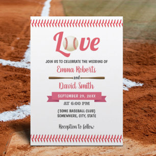 Invitation Baseball Love Sports Mariage à thème