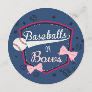 Invitation Baseball ou bows Genre Reveal