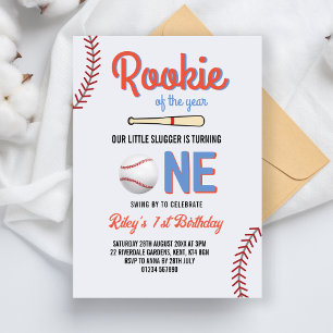 Invitation Baseball Premier anniversaire de fête Fille Garçon