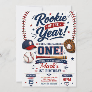 Invitation Baseball Recrue de l'Année 1er Anniversaire