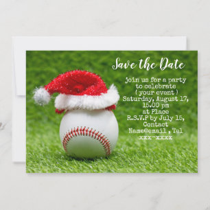 Invitation Baseball sauver la date Noël