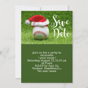 Invitation Baseball sauver la date Noël