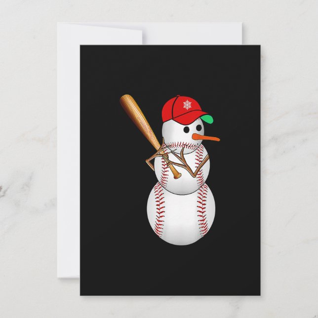 Invitation Baseball Snowman Balls Neige Noël Noël Noël Noël C (Devant)