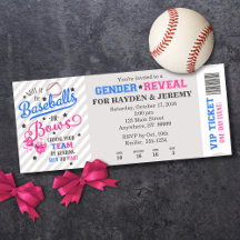 Baseballs ou Bows Genre Révéler le style de billet