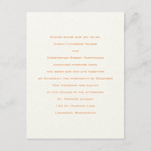 Invitation Bases : Tenné :Faire-part de mariage