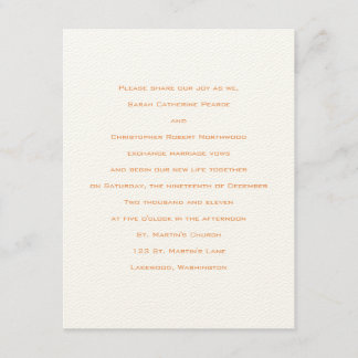 Invitation Bases : Tenné :Faire-part de mariage