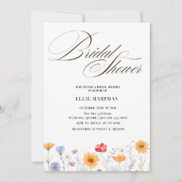 Invitation Bash nuptial Fleur sauvage rustique