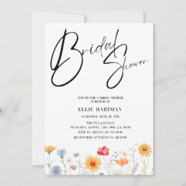 Invitation Bash nuptial Fleur sauvage rustique