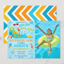Invitation Bash Toboggan Aquatique, Photo Anniversaire Tobogg