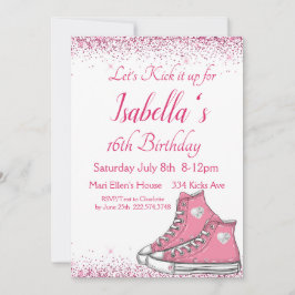 Invitation Basket Anniversaire, Parties scintillant douce 16