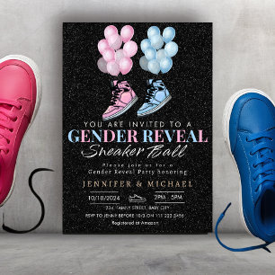 Invitation Basket Ball Genre Révéler Bleu ou Rose