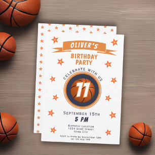 Invitation Basket-ball moderne Balle Star Sports Anniversaire