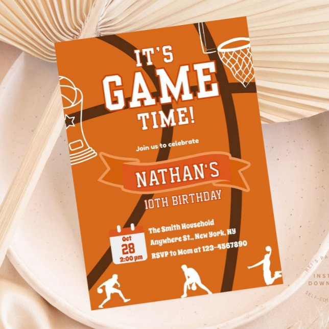 Invitation Basket-ball N'importe quel âge Anniversaire Sports (Créateur téléchargé)