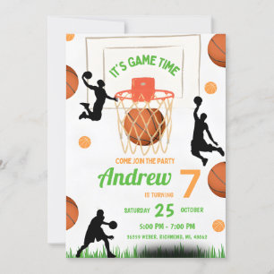 Invitation Basket-ball personnel Anniversaire avec photo pers