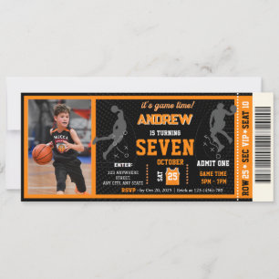 Invitation Basket-ball personnel Billet d'anniversaire avec p
