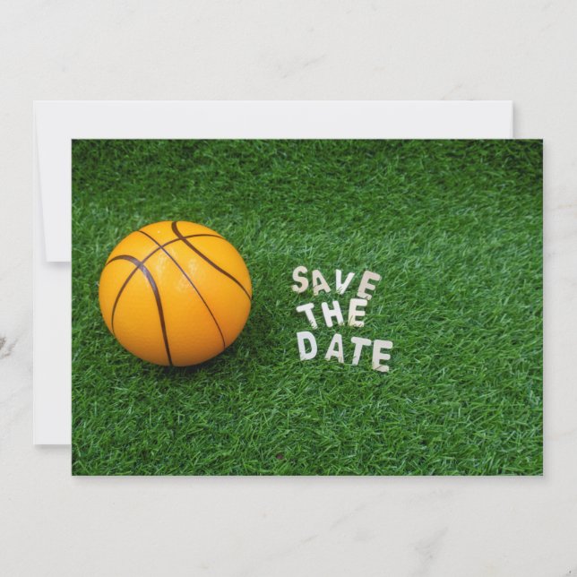 Invitation Basket-ball Sauvez la date avec basket-ball sur ve (Devant)