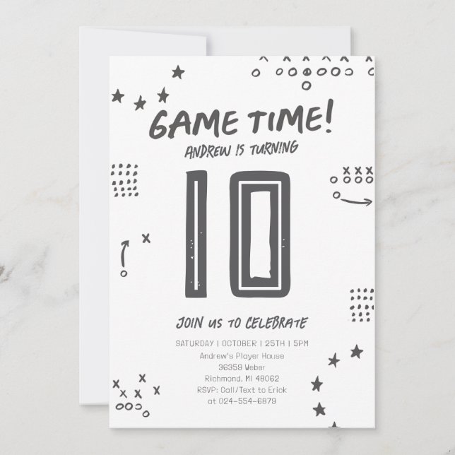 Invitation Basket-ball simple personnel Anniversaire (Devant)