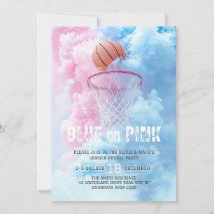 Invitation Basket-ball Sport Bébé Genre Reveal Party