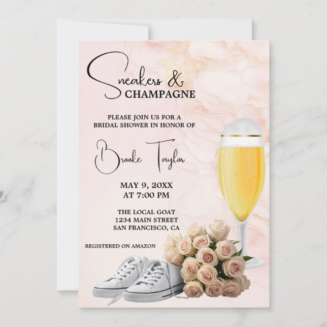 Invitation basket et Champagne Bridal Douche (Devant)