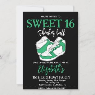 Invitation Basket Vert Bash fête d'anniversaire