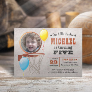 Invitation Basketball All Star Sports Thème Photo Anniversair