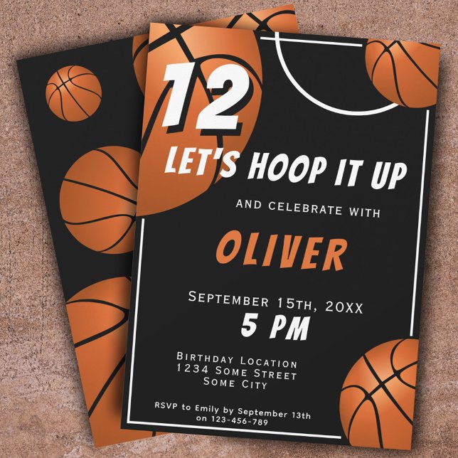 Invitation Basketball Ball Fun Sports Anniversaire de enfant (Créateur téléchargé)