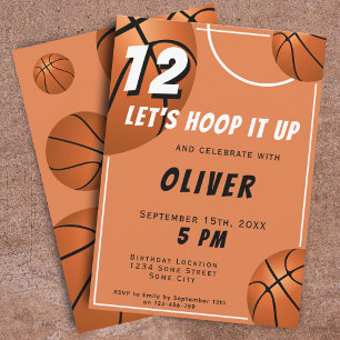 Invitation Basketball Ball Fun Sports Anniversaire de enfant