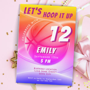 Invitation Basketball Ball Hoop it up Sports Anniversaire