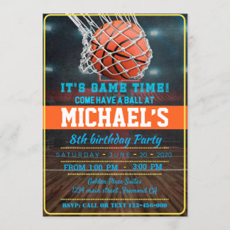 Invitation Basketball Birthday Party