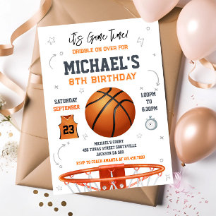 Invitation Basketball C'est l'heure du match Anniversaire gar