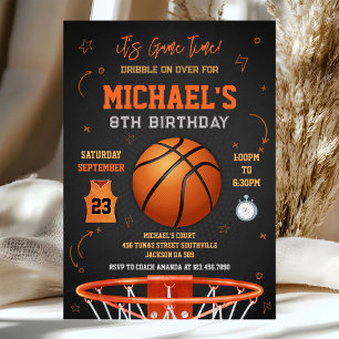Invitation Basketball C'est l'heure du match Anniversaire gar