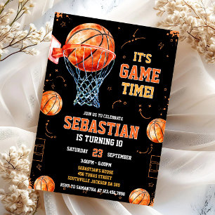 Invitation Basketball C'est l'heure du match Anniversaire gar
