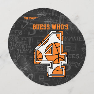 Invitation Basketball Chalkboard 4e fête d'anniversaire