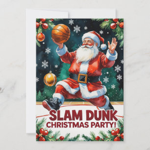 Invitation BASKETBALL fête de Noël aquarelle