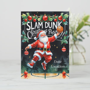 Invitation BASKETBALL fête de Noël aquarelle