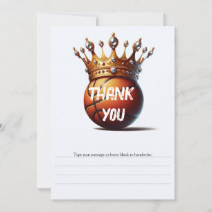 Invitation Basketball King Gold Crown Merci d'anniversaire