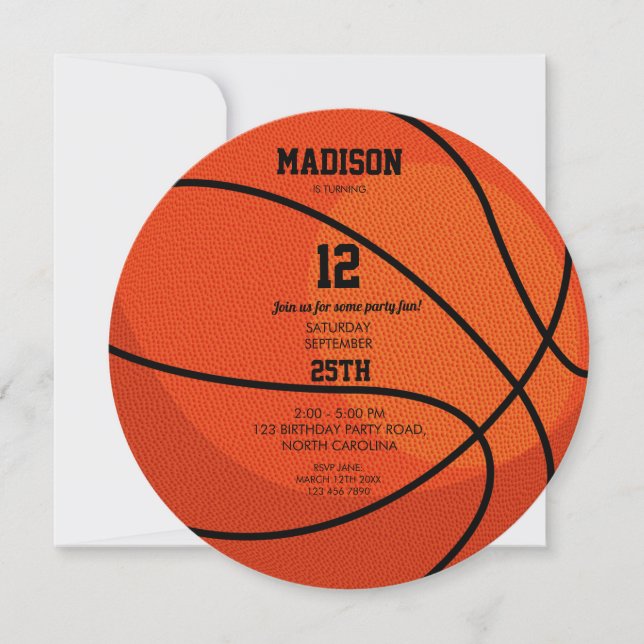 Invitation Basketball Sports Anniversaire (Devant)