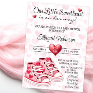 Invitation Baskets de coeur Chérie Valentine Baby shower