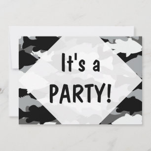 Invitation Bass Fishing Black Camo