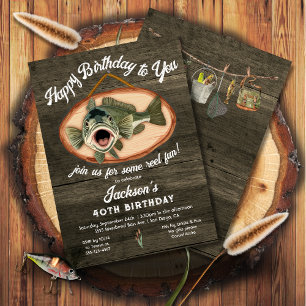 Invitation Bass Fishing Drôle chanter anniversaire