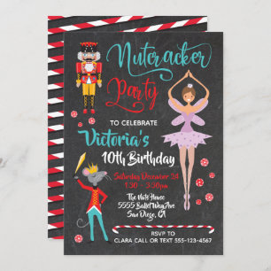 Invitation Basse-noisette Noël fête d'anniversaire