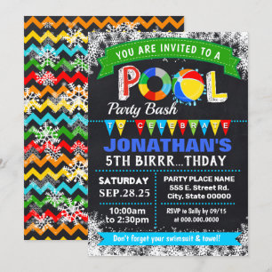 Invitation Bassin d'anniversaire de la piscine d'hiver