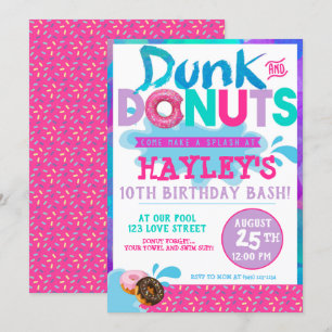 Invitation Bassin de billard en Donut avec Fête des arrosages