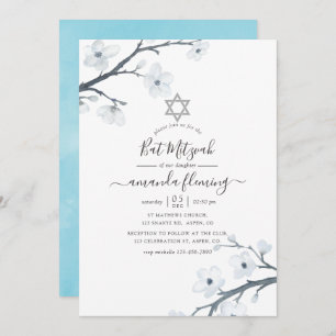 Invitation Bat mitzvah Cherry Blossoms