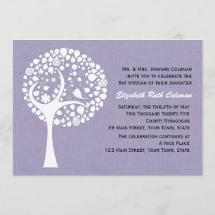 Invitation Bat mitzvah d'arbre moderne