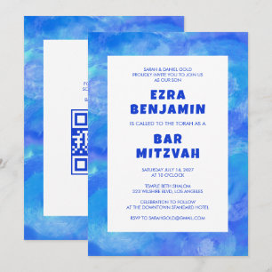 Invitation Bat mitzvah de la barre de CODE QR personnalisée