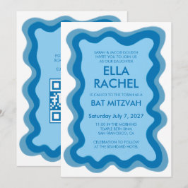 Invitation Bat mitzvah de la barre de CODE QR personnalisée m